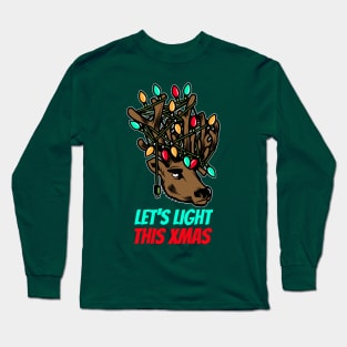 Let's Light This Xmas / Christmas Deer / Deer / Buck Long Sleeve T-Shirt